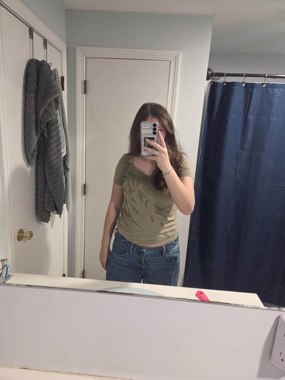 Talbots Super-Soft Cotton Tee in Olive Green XS